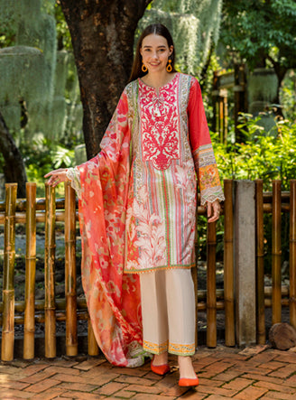 Roheenaz | Ethereal Bloom Lawn 25 | Roselle - Official Roheenaz stockist in UK - Sakeena London