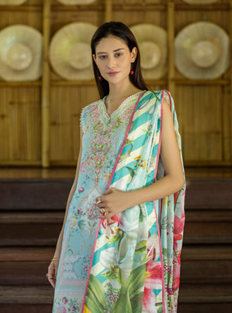 Roheenaz | Ethereal Bloom Lawn 25 | Mistelle - Official Roheenaz stockist in UK - Sakeena London