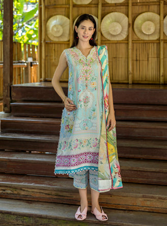Roheenaz | Ethereal Bloom Lawn 25 | Mistelle - Official Roheenaz stockist in UK - Sakeena London