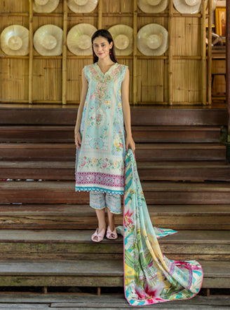 Roheenaz | Ethereal Bloom Lawn 25 | Mistelle - Official Roheenaz stockist in UK - Sakeena London