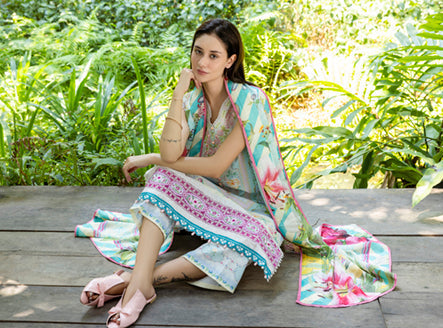 Roheenaz | Ethereal Bloom Lawn 25 | Mistelle - Official Roheenaz stockist in UK - Sakeena London