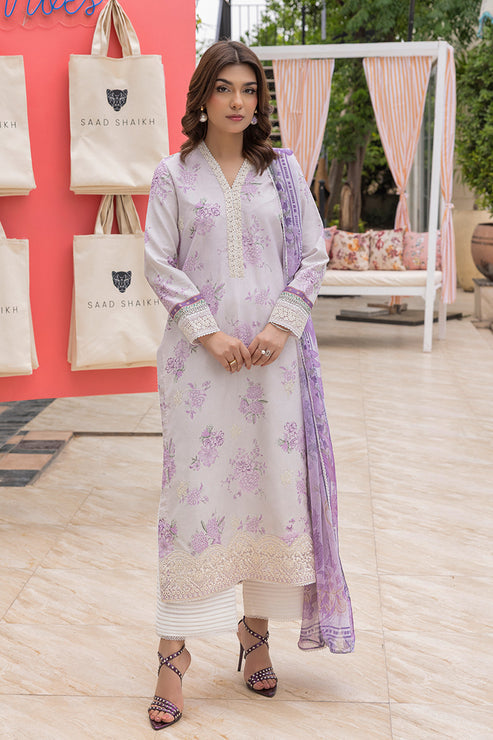 Saad Shaikh | Lawn 25 | Lilac Haze - Official Saad Shaikh stockist in UK - Sakeena London