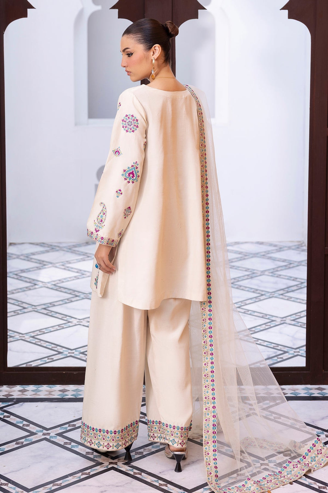 Charizma | Festive Pret | 3-PC Embroidered Raw-Silk CMA-6-404