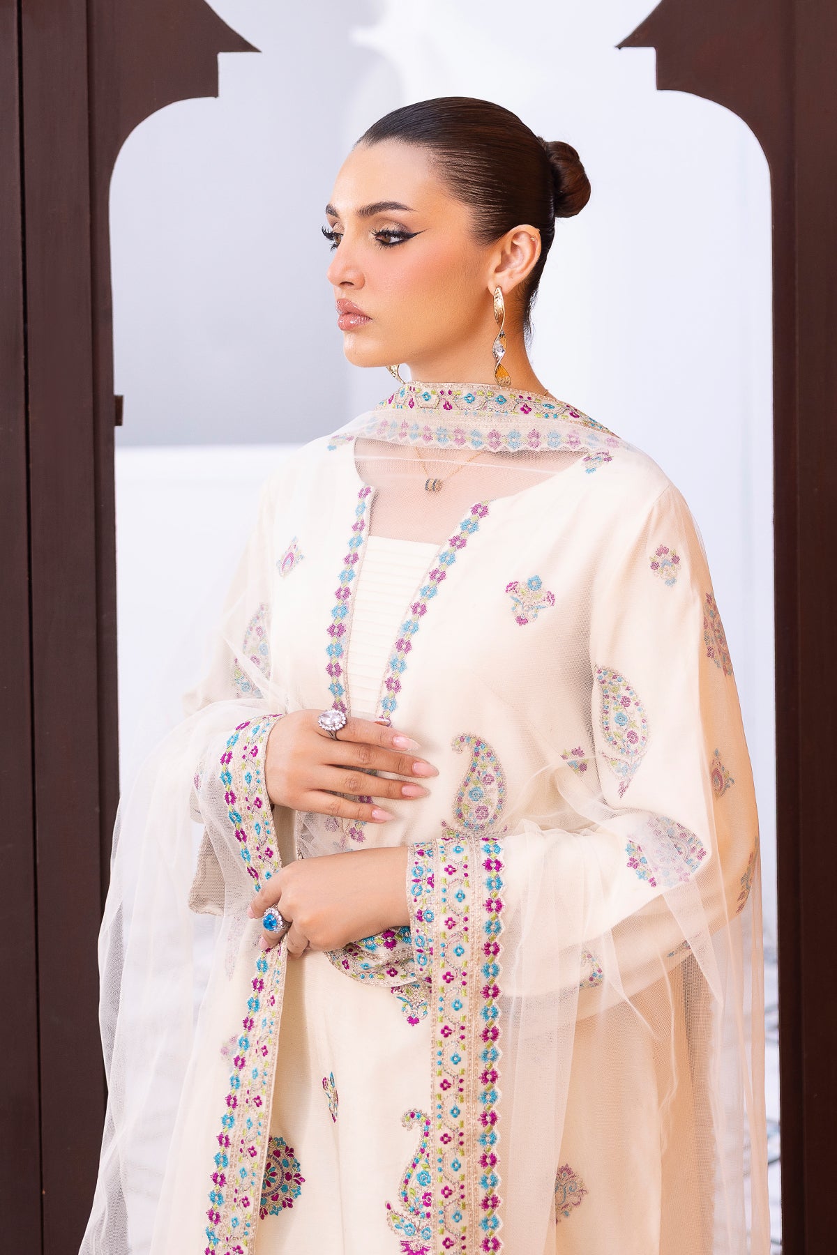 Charizma | Festive Pret | 3-PC Embroidered Raw-Silk CMA-6-404