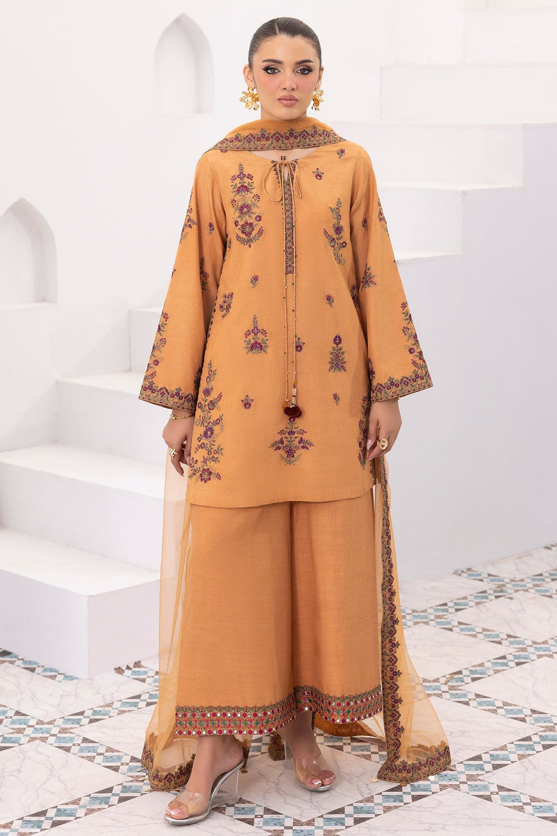 Charizma | Festive Pret | 3-PC Embroidered Raw-Silk CMA-6-370 by Charizma – Pakistani designer wear