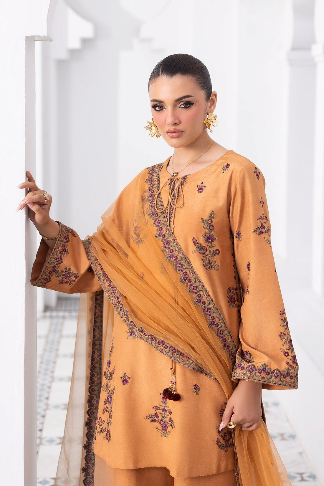Charizma | Festive Pret | 3-PC Embroidered Raw-Silk CMA-6-370