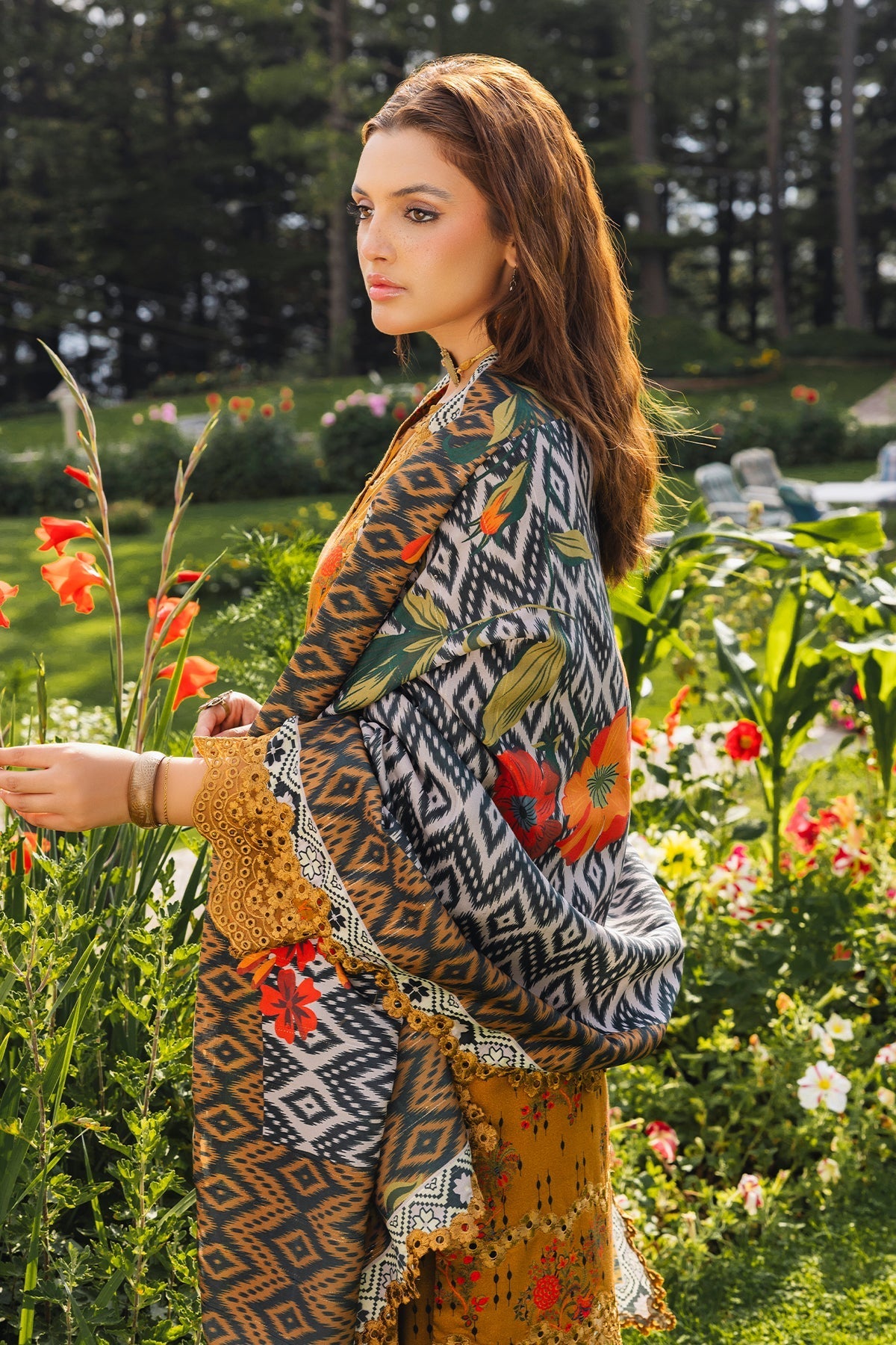 Charizma | Aniiq Embroidered Collection | STAPLE SHAWL ANW4-02 - Official Charizma stockist in UK - Sakeena London