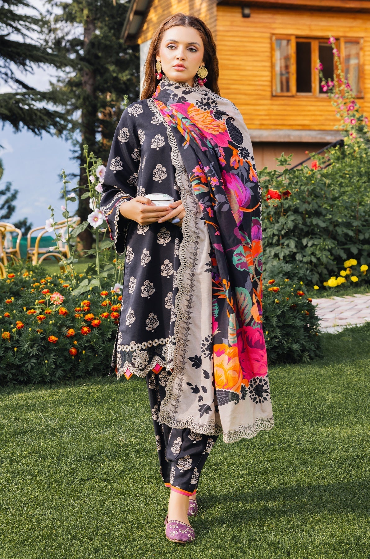 Charizma | Aniiq Embroidered Collection | STAPLE SHAWL ANW4-07 - Official Charizma stockist in UK - Sakeena London