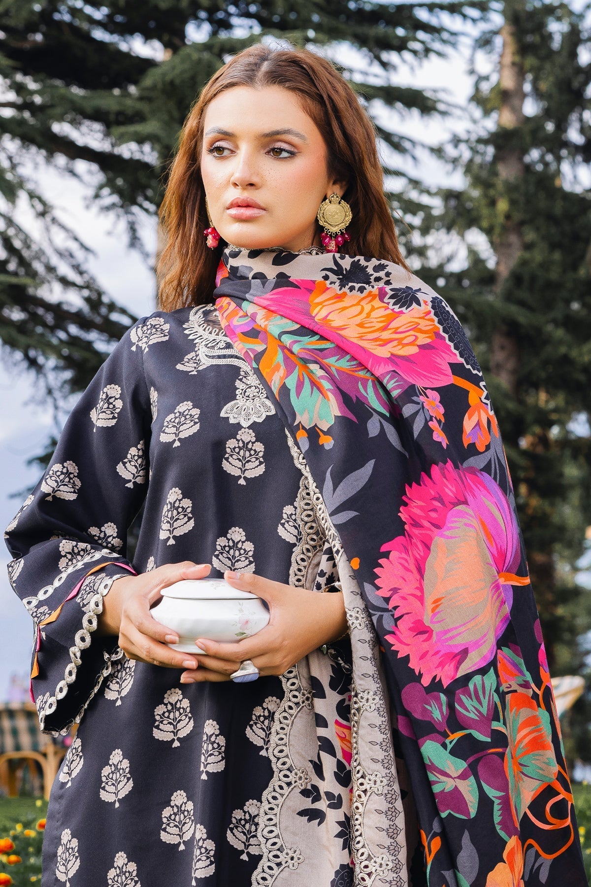 Charizma | Aniiq Embroidered Collection | STAPLE SHAWL ANW4-07 - Official Charizma stockist in UK - Sakeena London