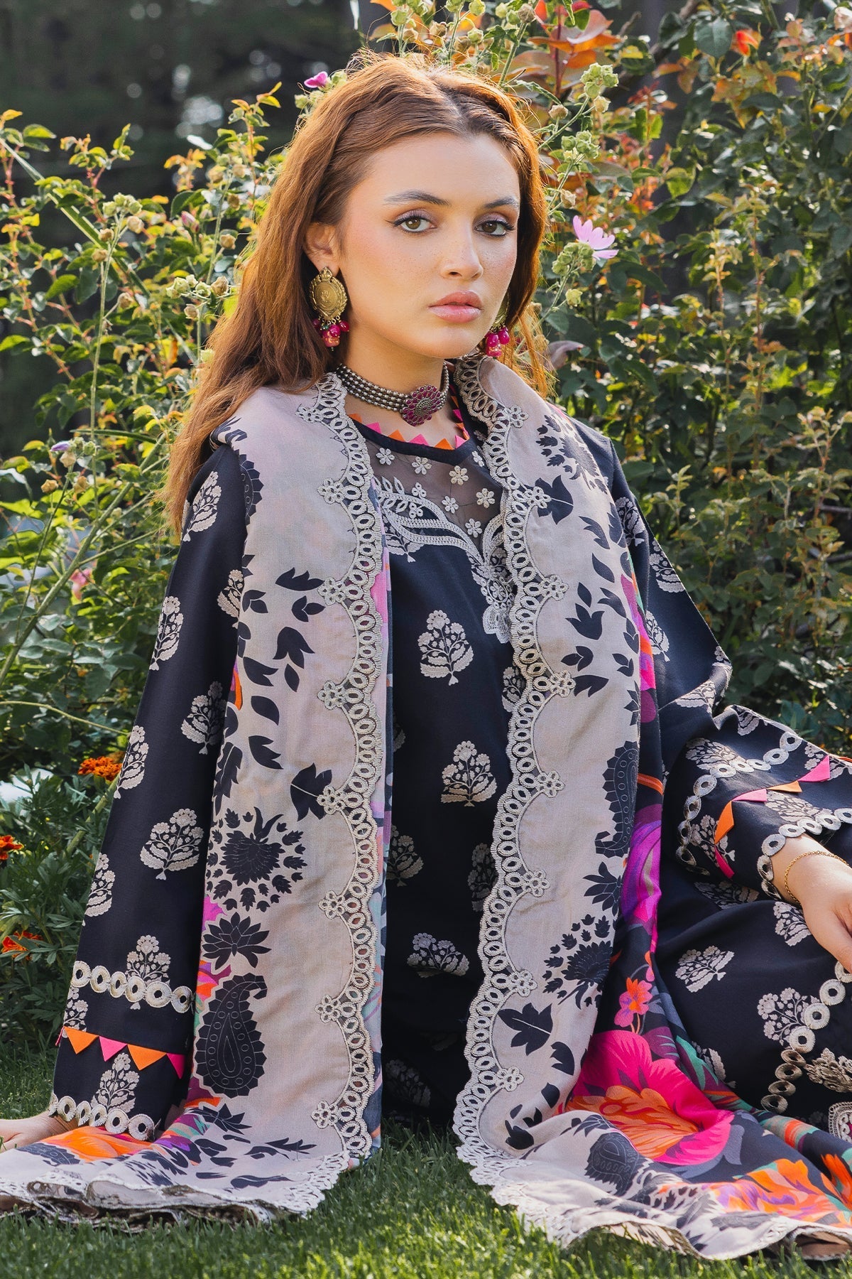 Charizma | Aniiq Embroidered Collection | STAPLE SHAWL ANW4-07 - Official Charizma stockist in UK - Sakeena London