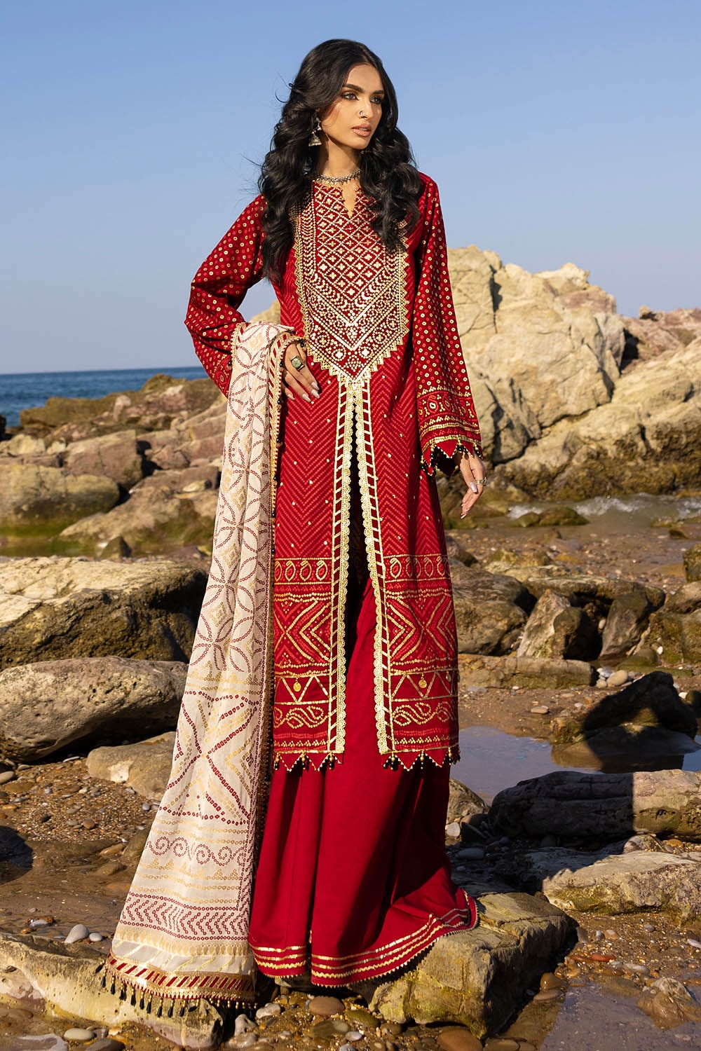Gul Ahmed | Chunri Lawn 25 | BM-52022 - Official Gul Ahmed stockist in UK - Sakeena London