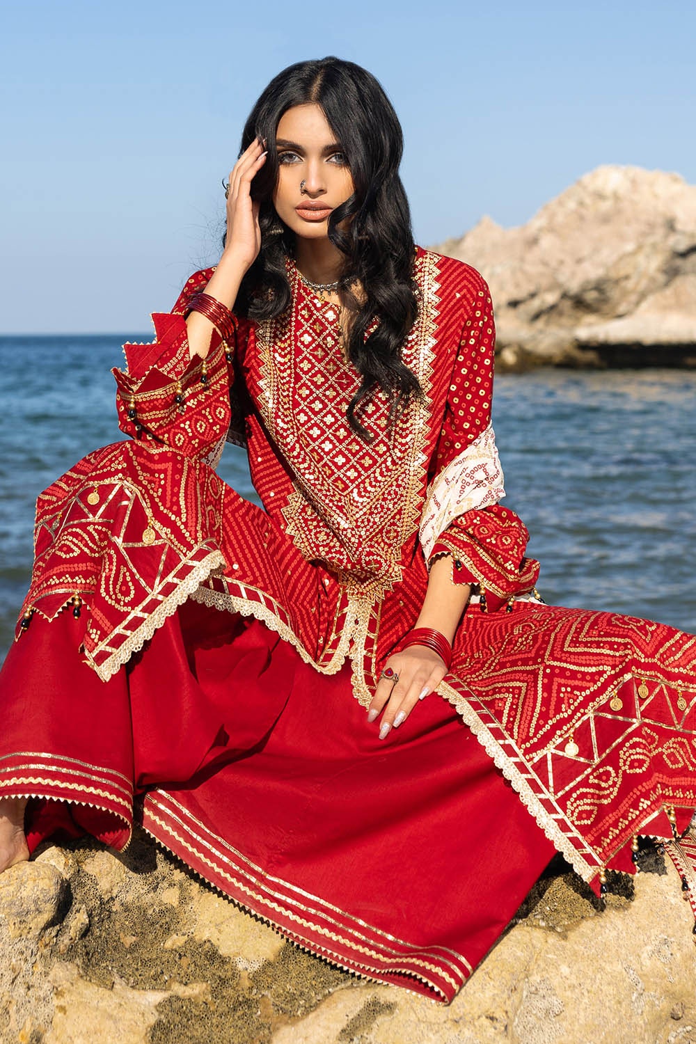Gul Ahmed | Chunri Lawn 25 | BM-52022 - Official Gul Ahmed stockist in UK - Sakeena London