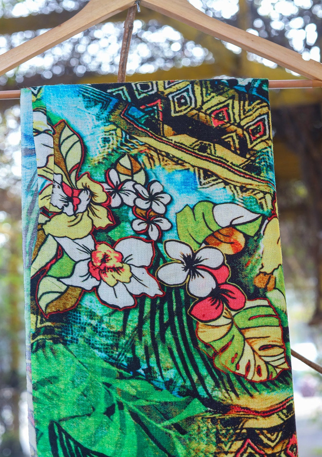 Digital Printed Wool Shawl D - 02 - Multi