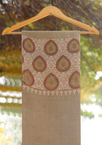 Wool Ari Work Shawl D - 38 - BROWN