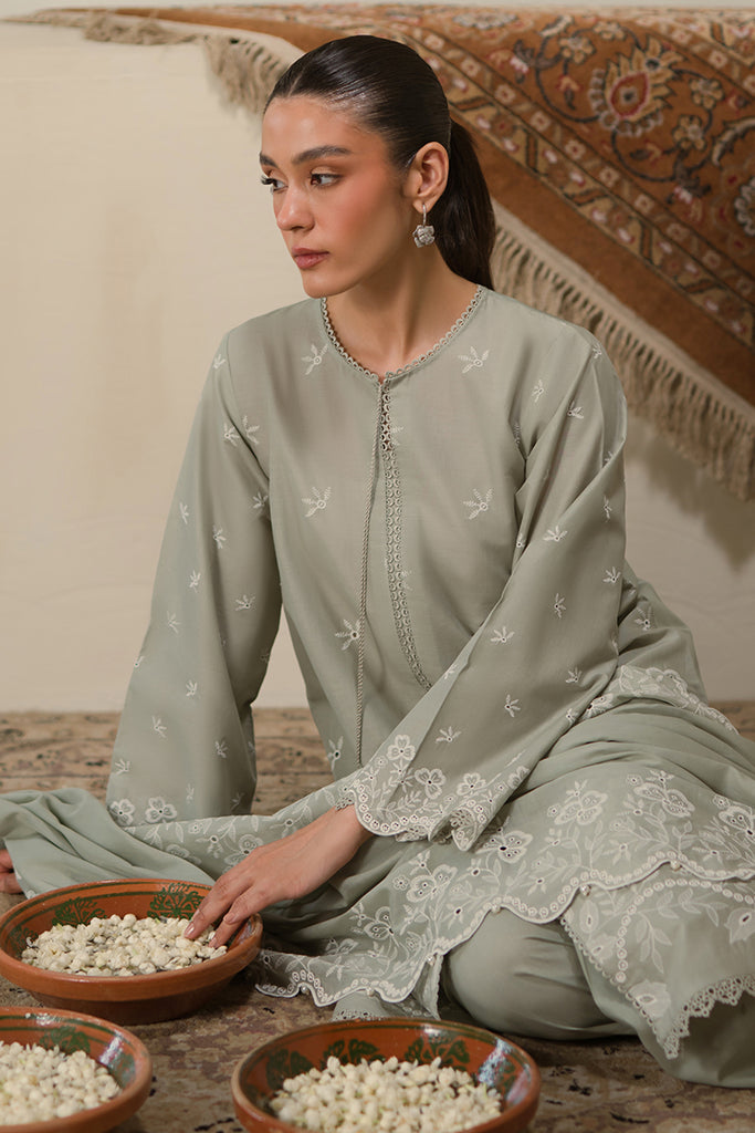 Cross Stitch | Chikankari Lawn 24 | SEA MIST - Official Cross Stitch stockist in UK - Sakeena London