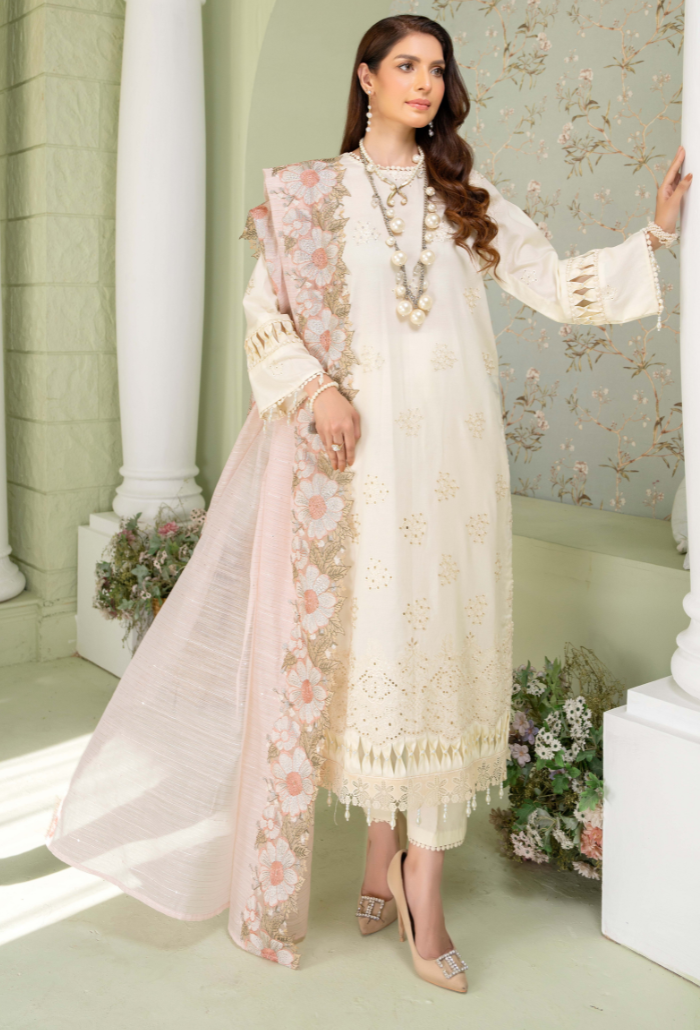 Humdum | Baad e Baharan Lawn | Baad e Baharan - D01 - Official HumDum stockist in UK - Sakeena London