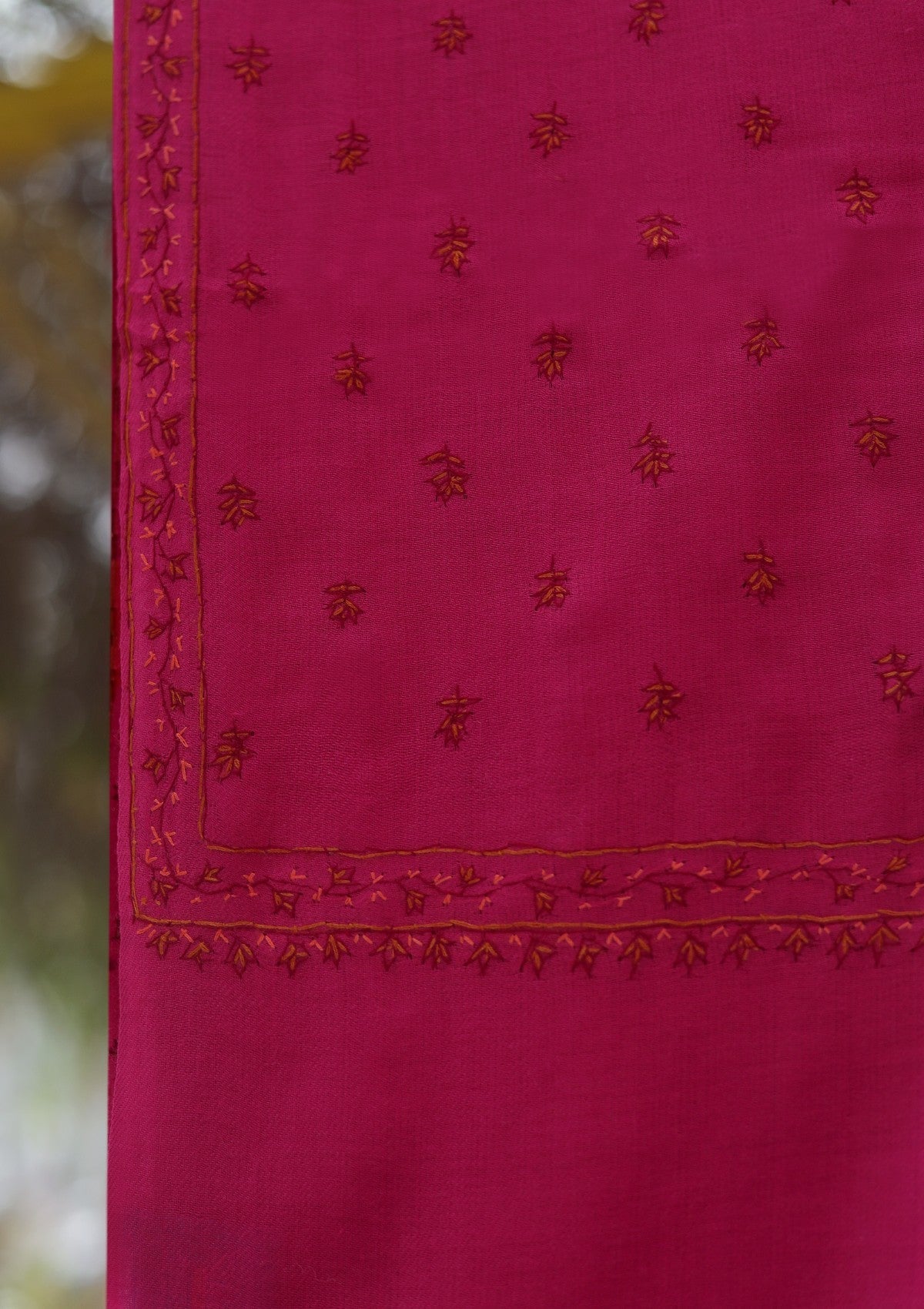 Wool Needle Work Shawl D - 70R - SH PINK