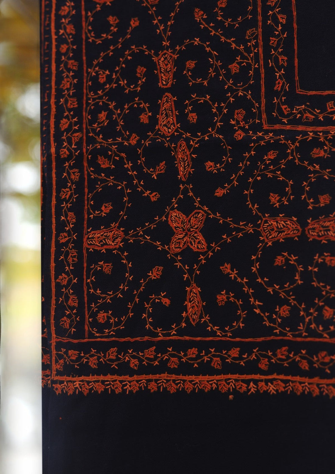 Wool Needle Work Shawl D - 70L - N BLUE
