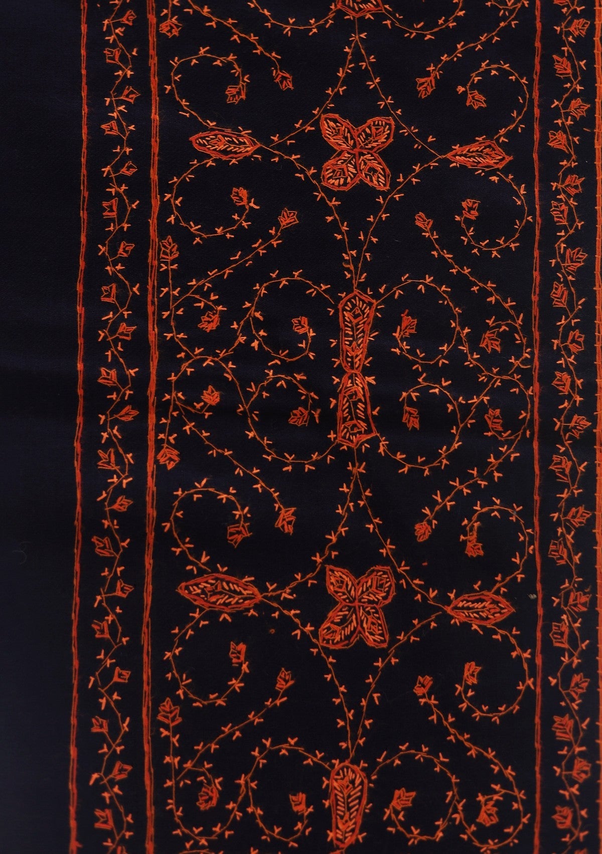 Wool Needle Work Shawl D - 70L - N BLUE