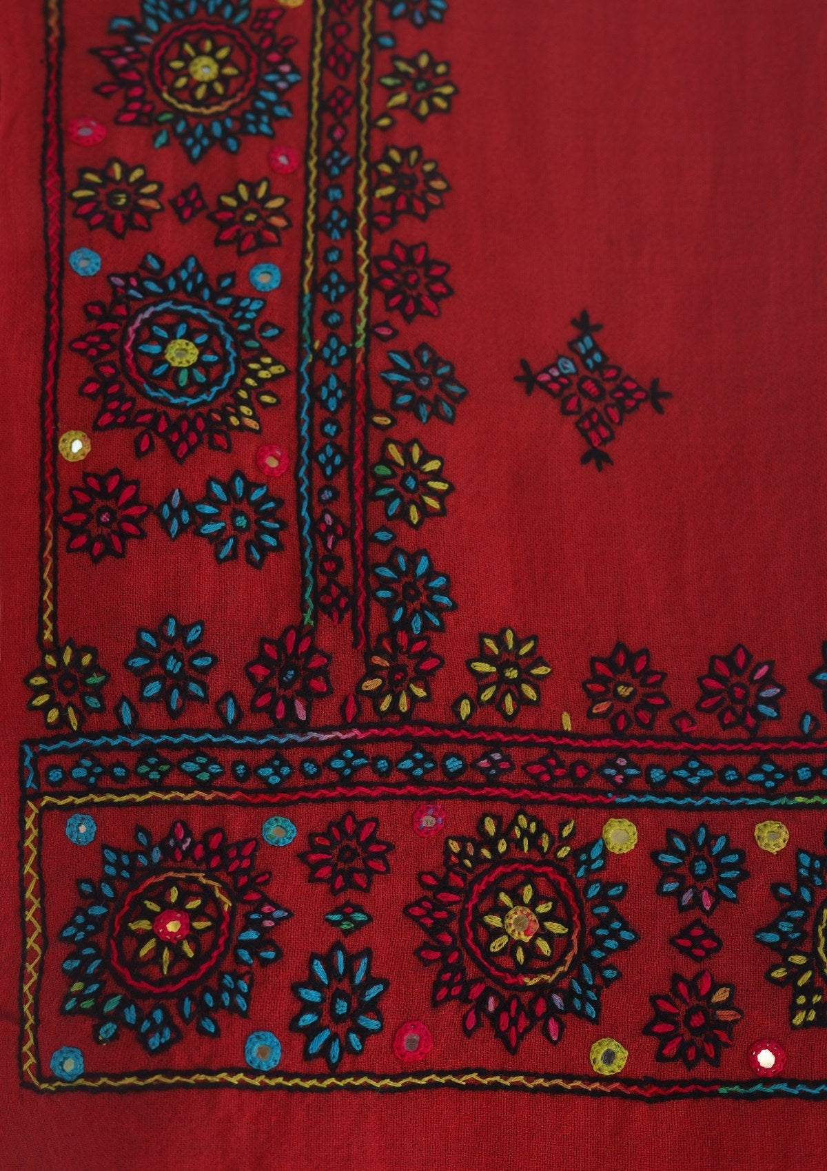 Wool Needle Work Shawl D - 43 - D Carrot