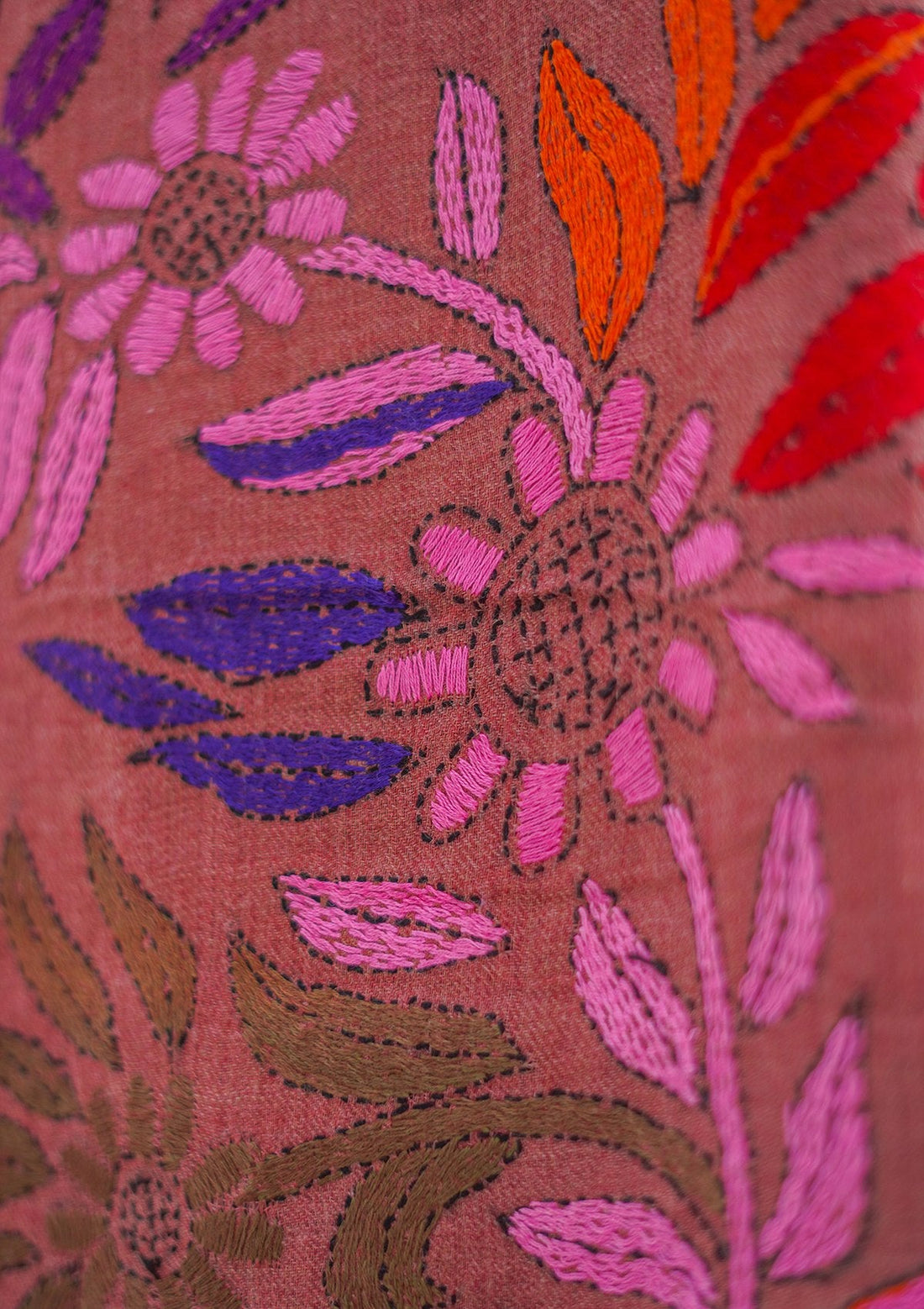 Wool Needle Work Shawl D - 48G - D BRICK