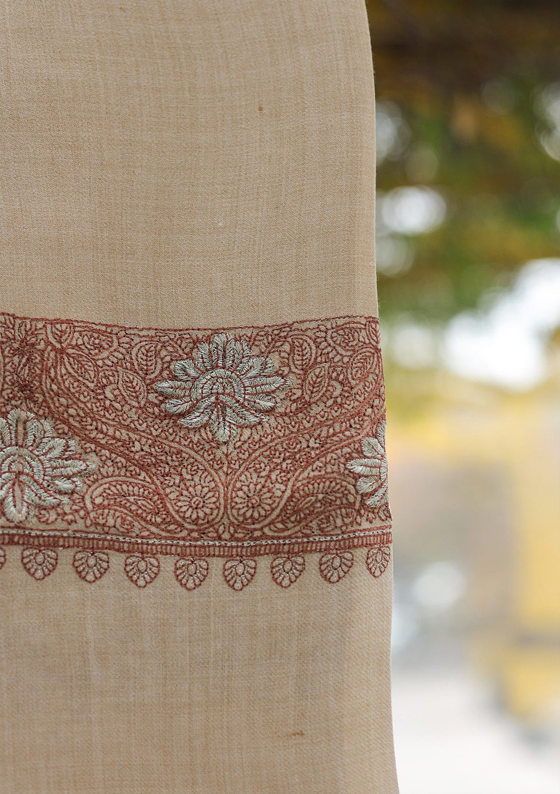 Wool Emboridered Shawl D - 03 - SKIN