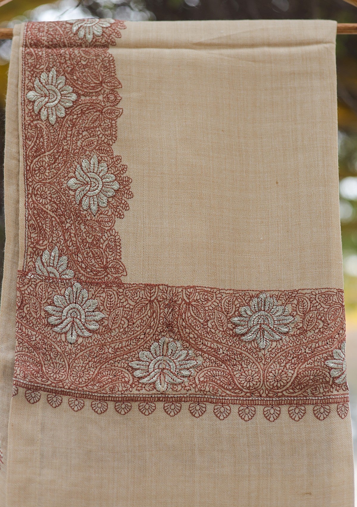 Wool Emboridered Shawl D - 03 - SKIN