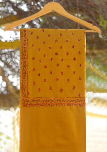 Wool Needle Work Shawl D - 70H - MAROON