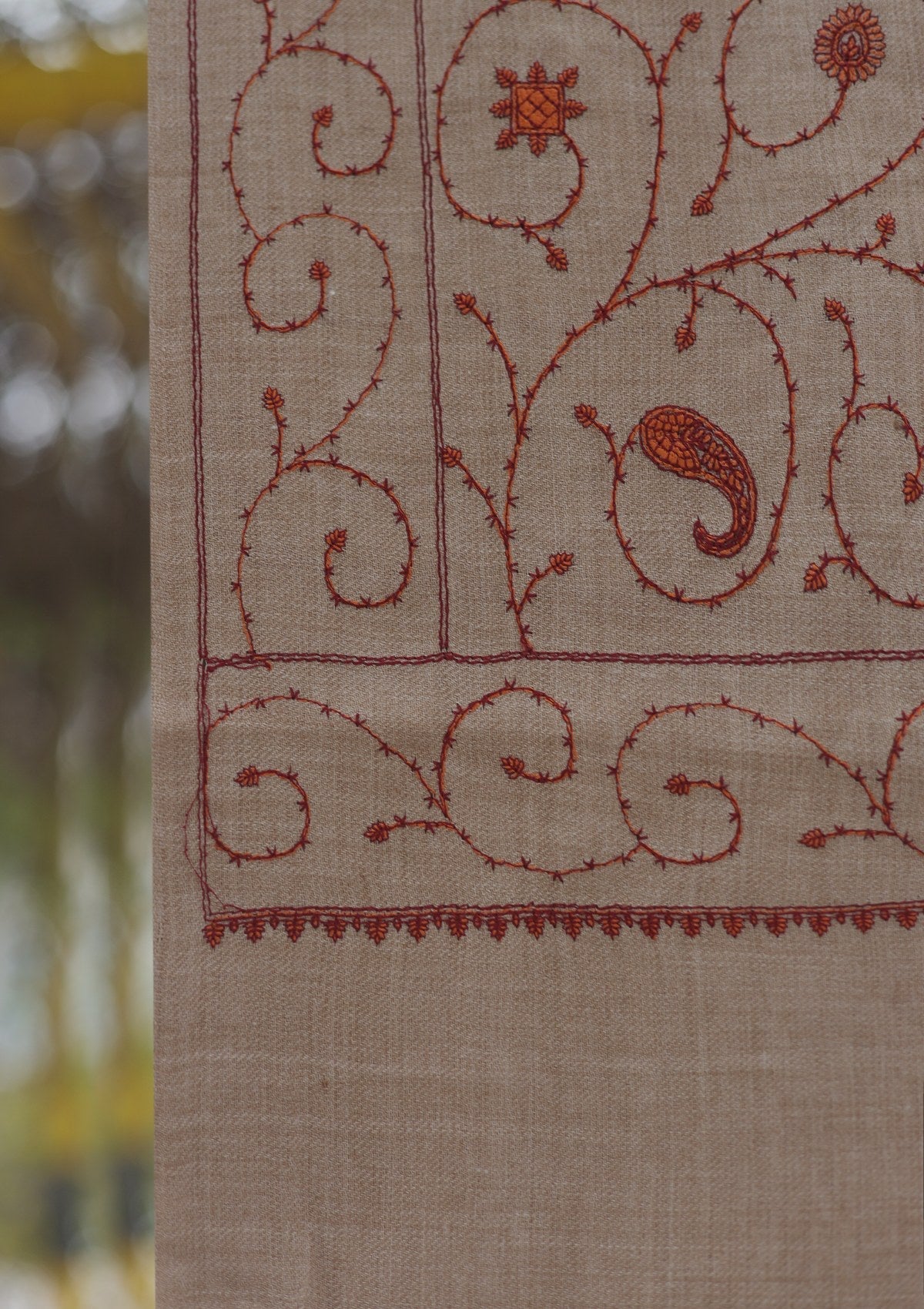 Wool Emboridered Shawl D - 02 - D SKIN