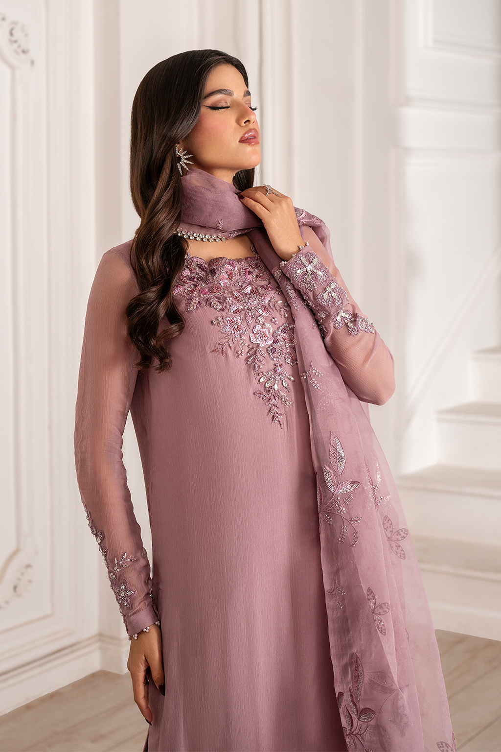 Iznik I Festive Formal I UE-418 Embroidered Chiffon - Official Iznik stockist in UK - Sakeena London