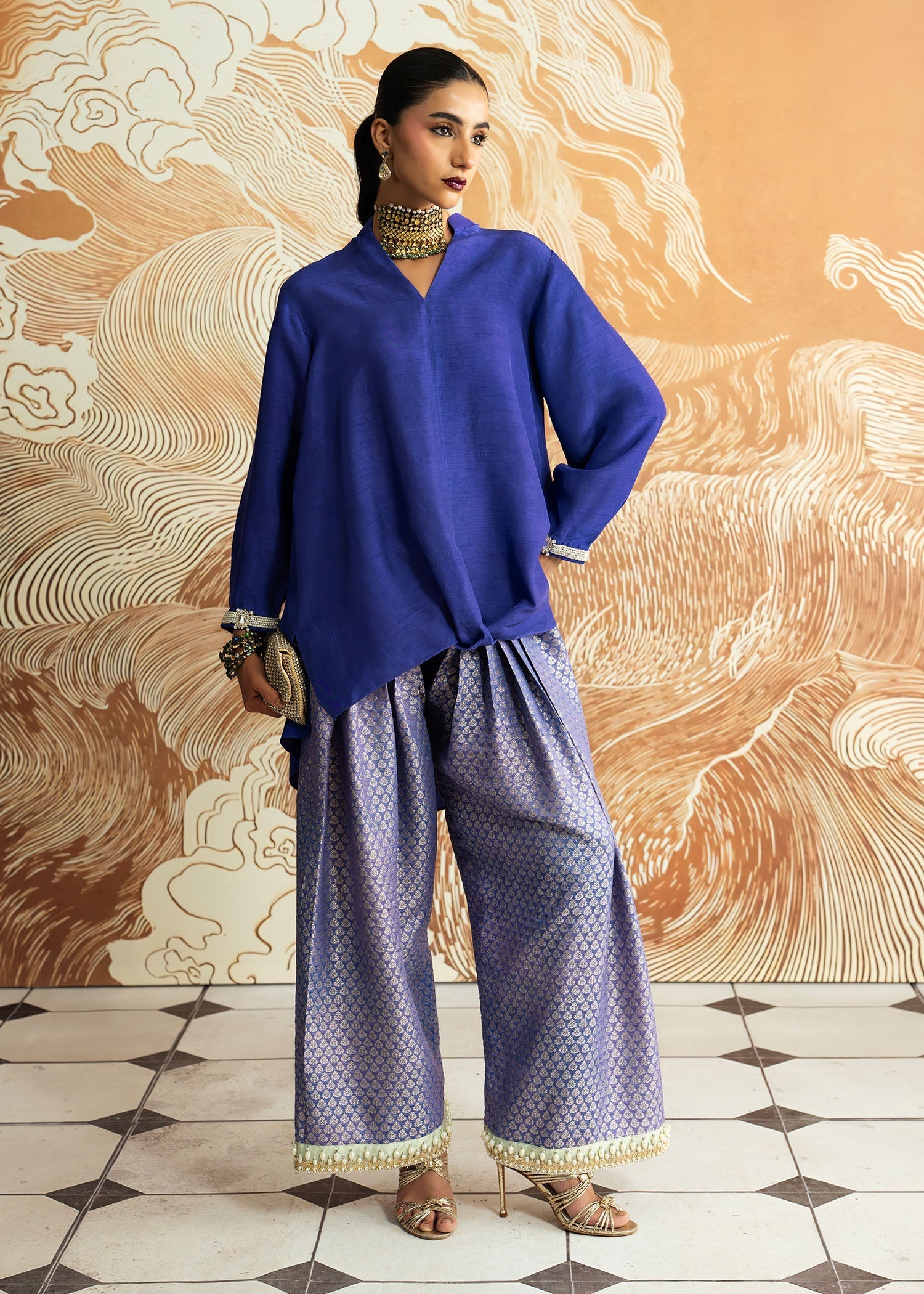 Mahgul | Whispers of Silk | Sapphire Mosaic - Official Mahgul stockist in UK - Sakeena London