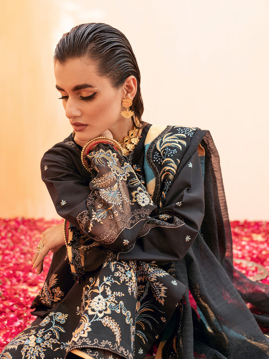 Fozia Khalid | Eid Edit 24 | Jade Black - Official Fozia Khalid stockist in UK - Sakeena London
