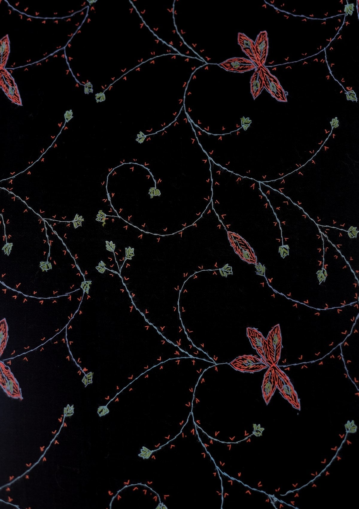 Wool Needle Work Shawl D - 70U - BLACK