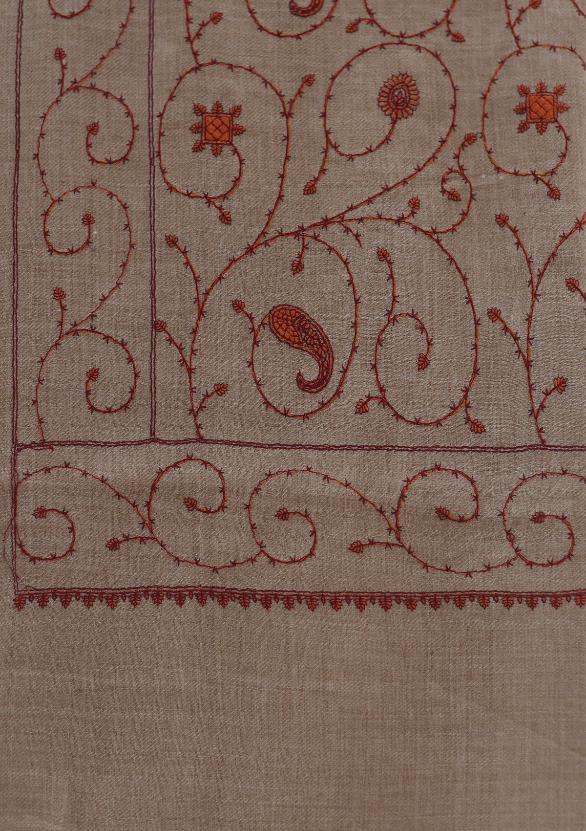 Wool Emboridered Shawl D - 02 - D SKIN