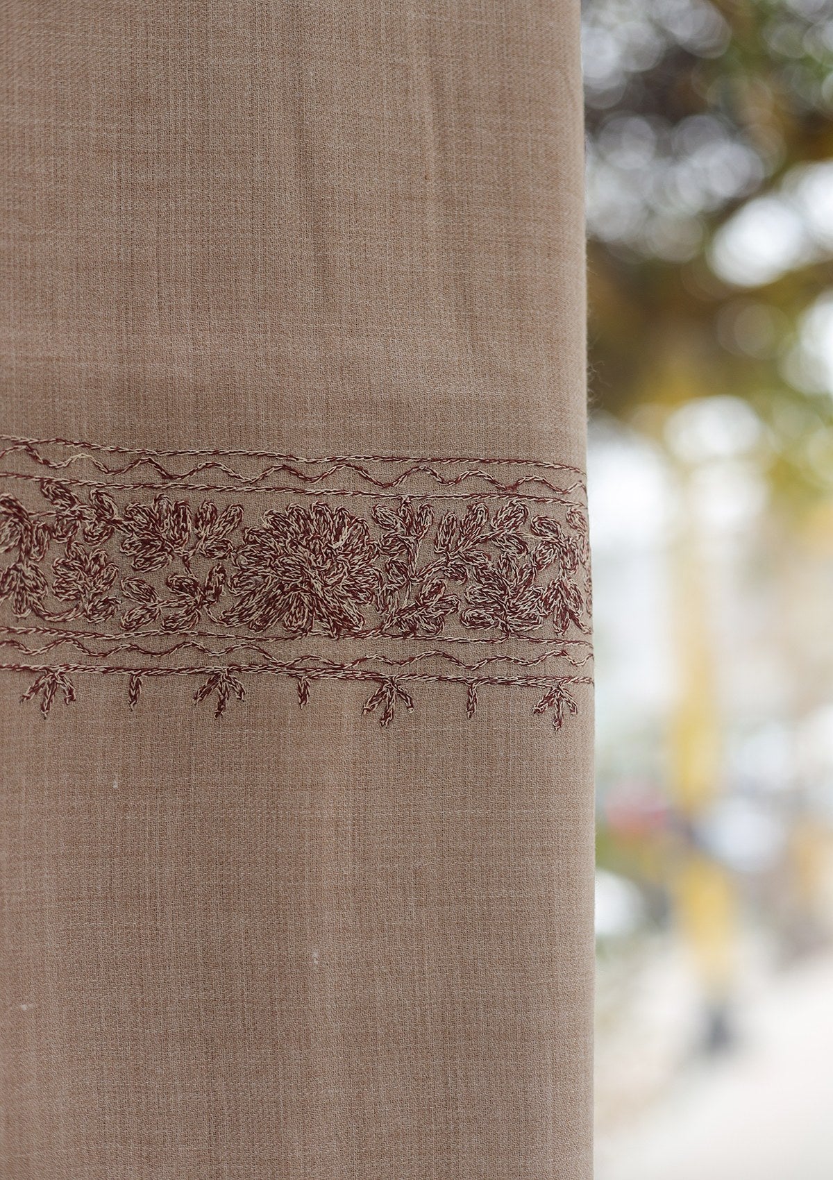 Wool Ari Work Shawl D - 37 - L BROWN