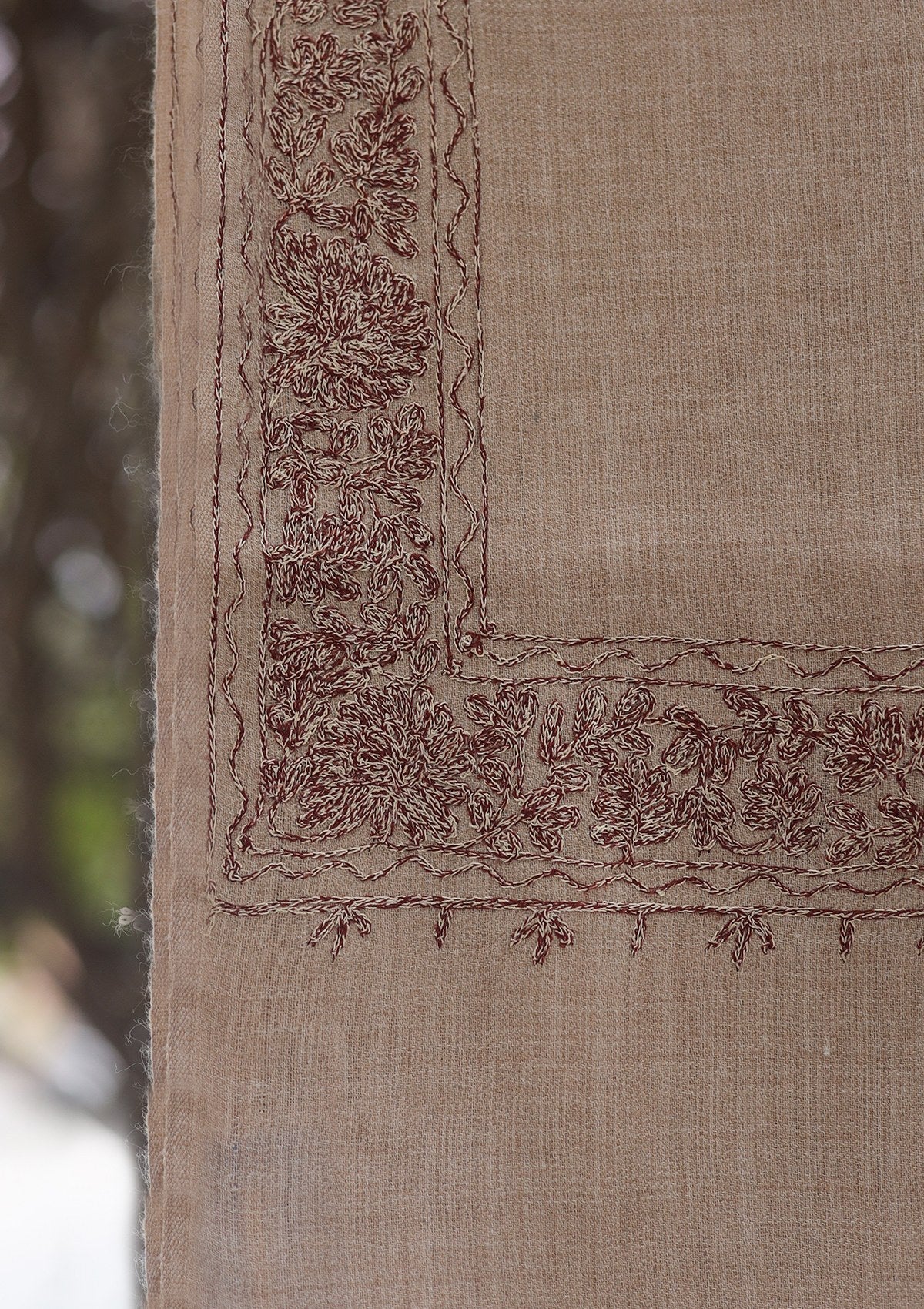 Wool Ari Work Shawl D - 37 - L BROWN
