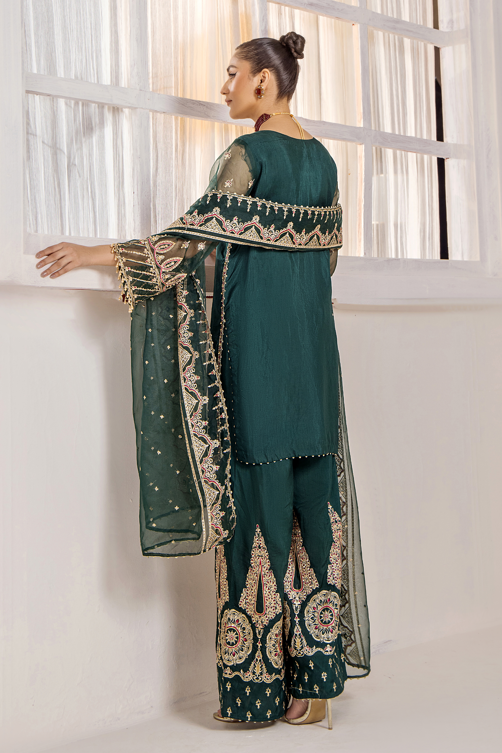 Rajwani | Luxury Formals | Xenia green - Official Rajwani stockist in UK - Sakeena London