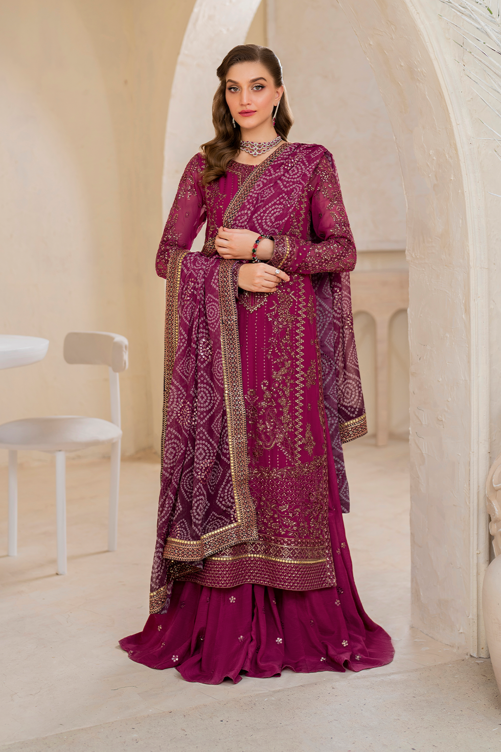 Iznik | Chinnon Chiffon | CC-45 Embroidered Chiffon - Official Iznik stockist in UK - Sakeena London