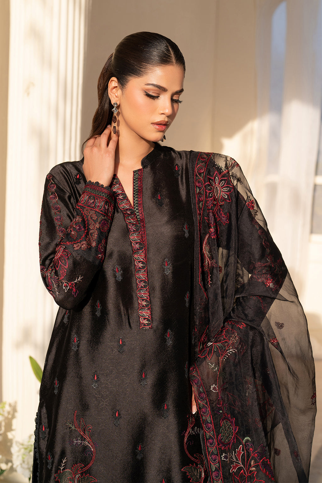 Iznik | Festive Formal | UE-434 Embroidered Pure silk - Official Iznik stockist in UK - Sakeena London