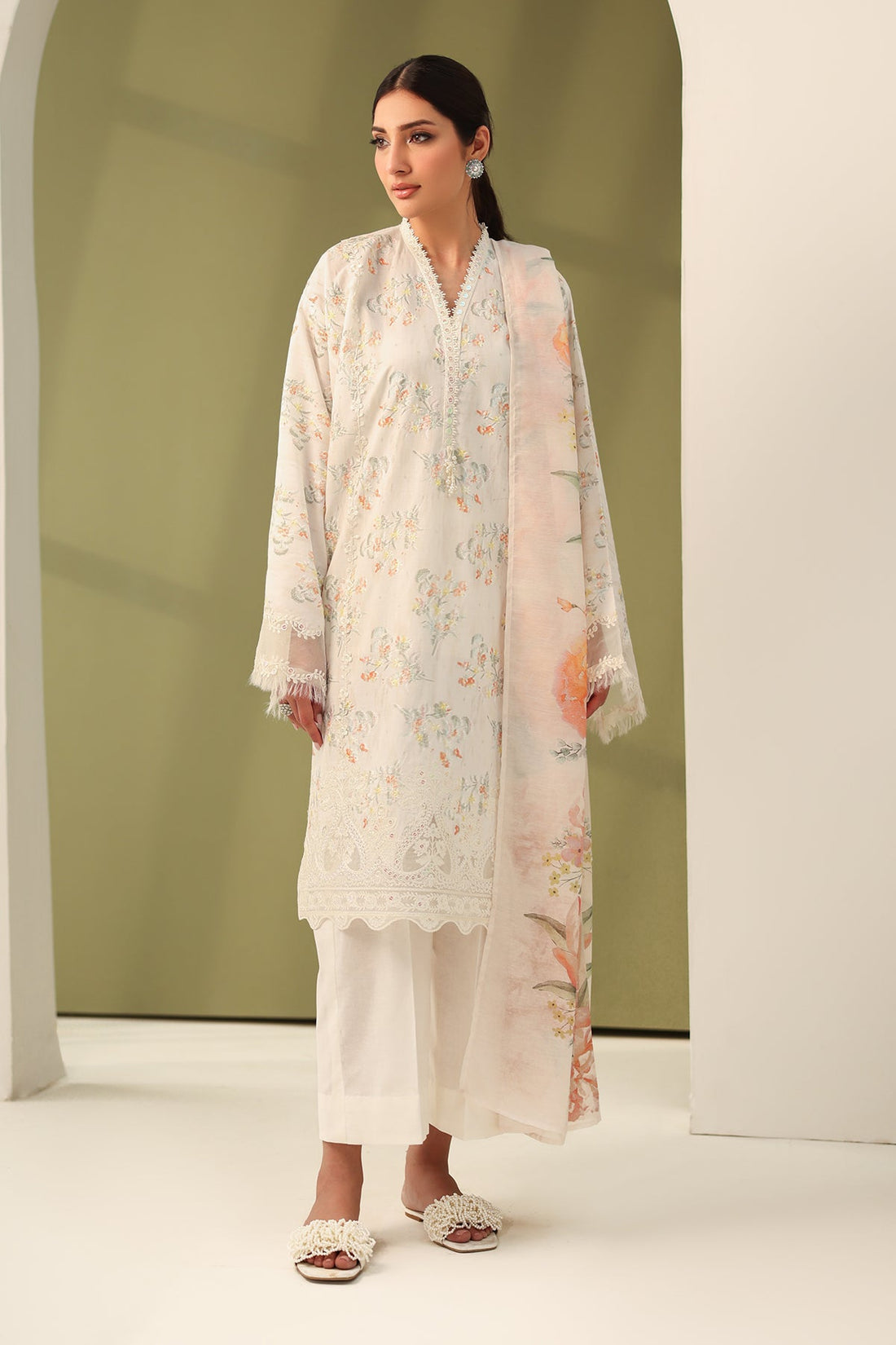 Baroque | Eid Printique | EMBROIDERED PRINTED LAWN UF-4181 - Official Baroque stockist in UK - Sakeena London