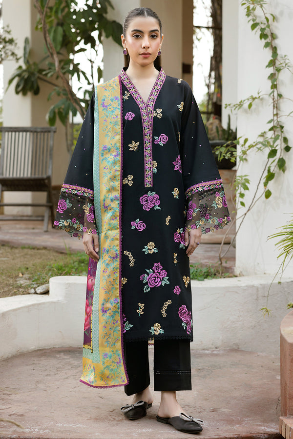 Farasha | Summer Weaves Embroidered Lawn | Raven Dusk - Official Farasha stockist in UK - Sakeena London