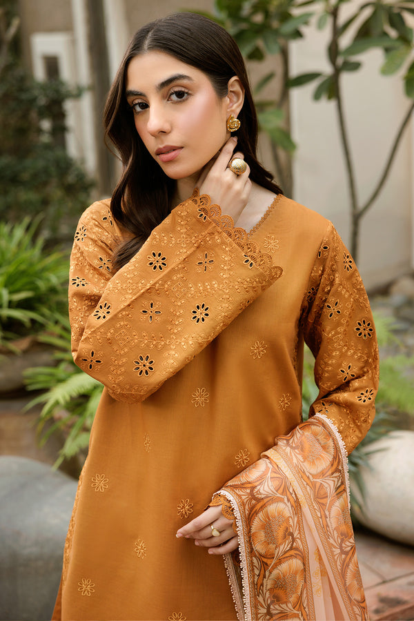 Farasha | Summer Weaves Embroidered Lawn | Golden Dusk - Official Farasha stockist in UK - Sakeena London