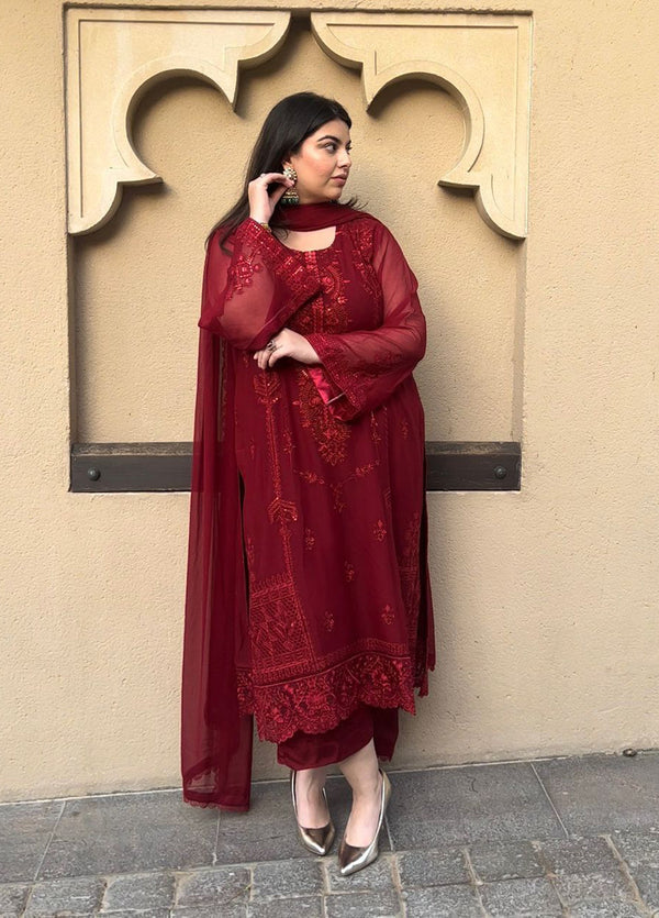 Sahane | Luxury Lawn and Formal Dresses | SAH-1011 Scarlet - Ella Formals - Official Sahane stockist in UK - Sakeena London