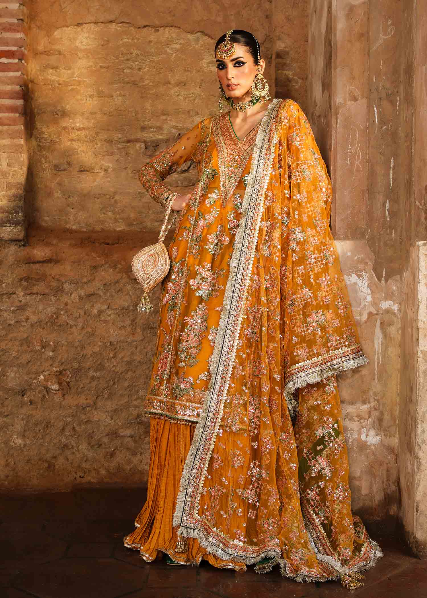 Hussain Rehar | Zaib un Nisa 23 | Saffron - Official Hussain Rehar stockist in UK - Sakeena London