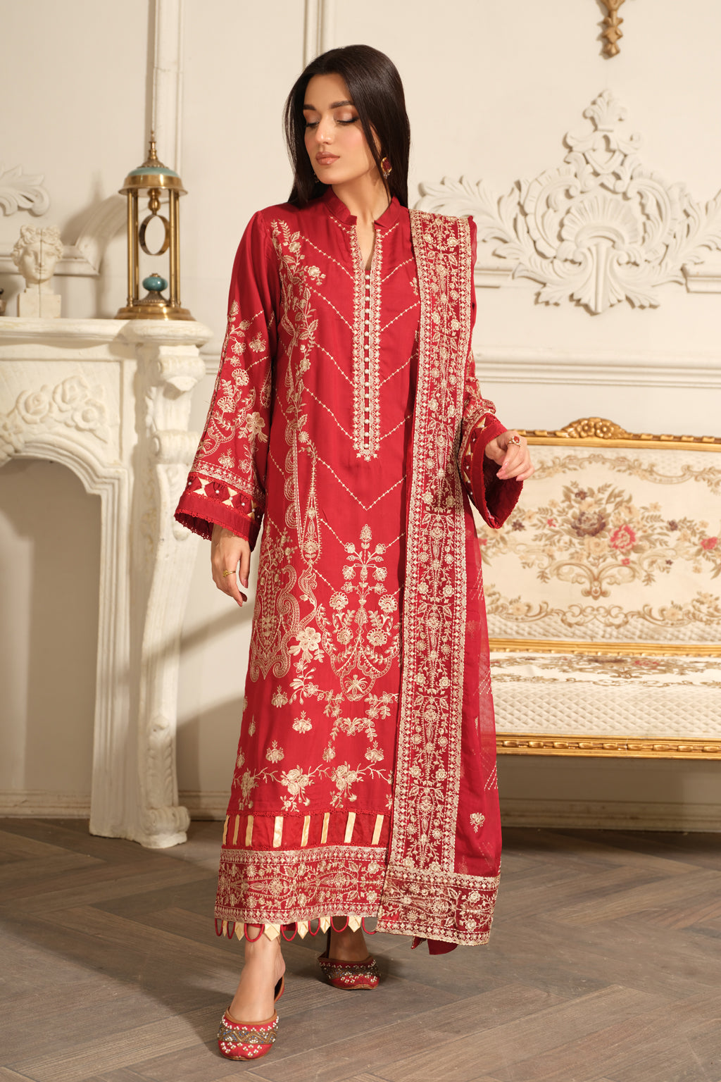 Johra | Silsila Embroidered Viscose | JH-253-SIL - Official Johra stockist in UK - Sakeena London