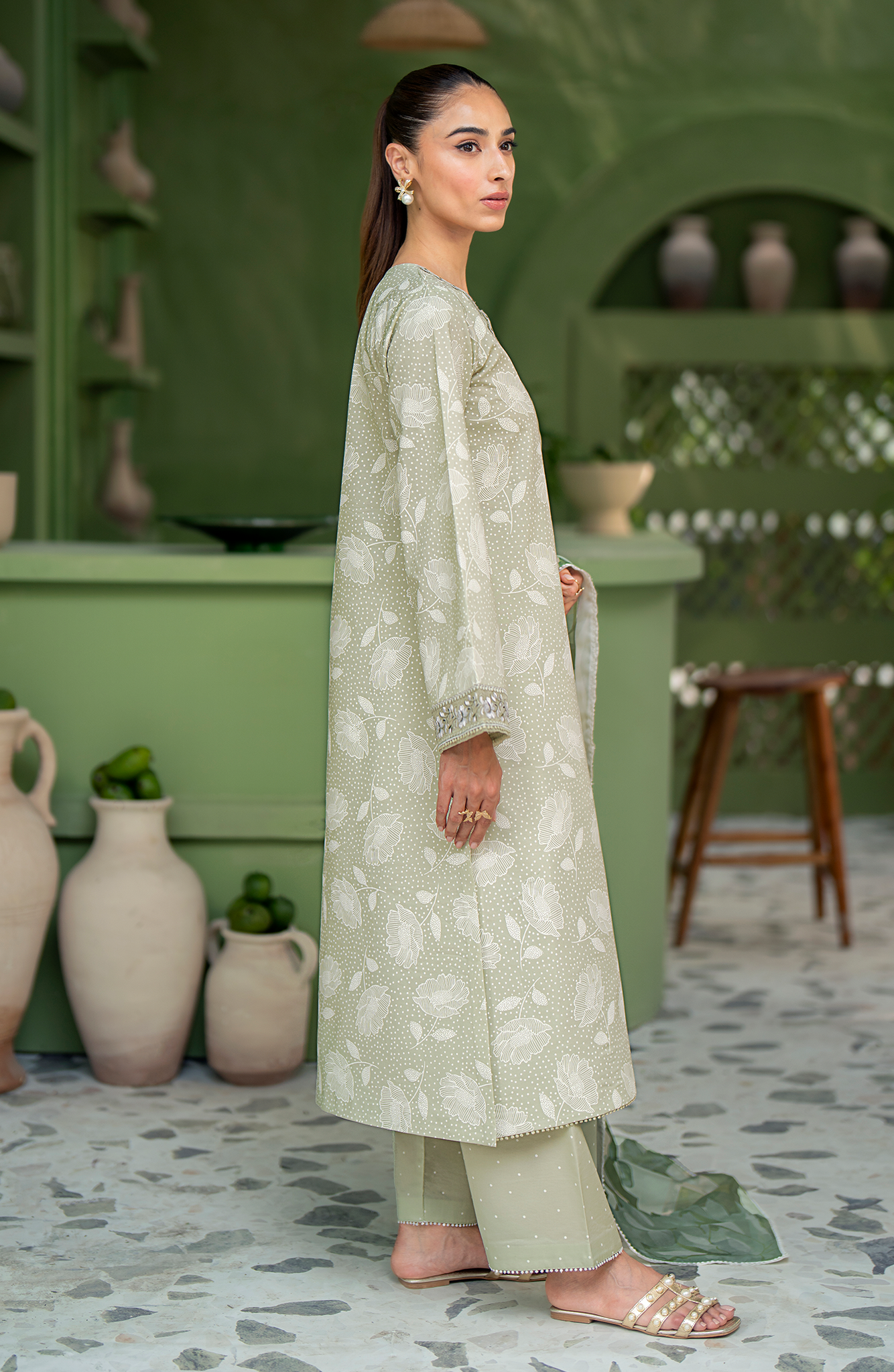 Seran | Artisan Lawn 25 | PISTACHE - Official Seran stockist in UK - Sakeena London