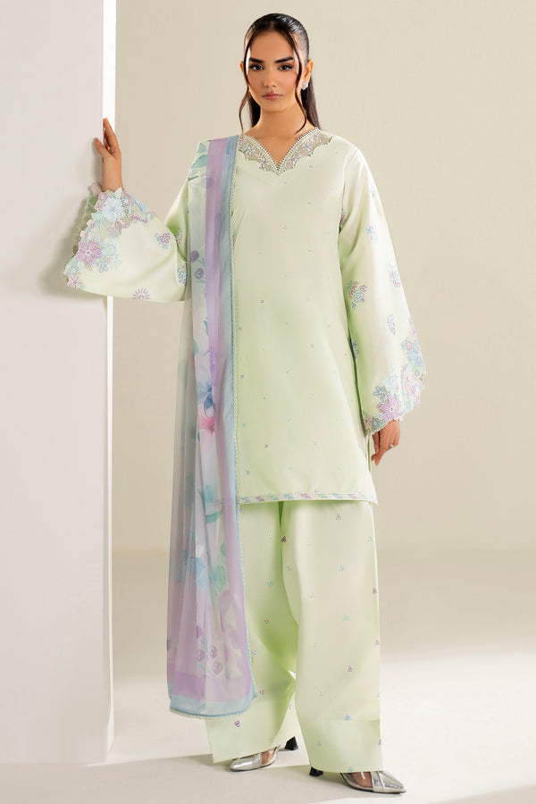 Farasha | Summer Weaves Embroidered Lawn | Mint Garden