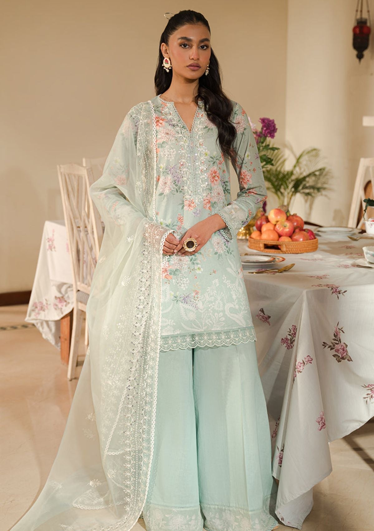 Lawn Collection - Cross Stitch - EidÃÂÃÂ LawnÃÂÃÂ - CEL24#21 - PEARL FLORAL