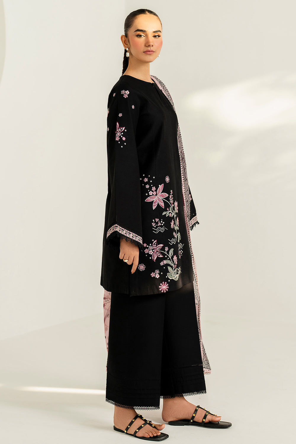 Farasha | Thread Lines Embroidered | Floral Meadow - Official Farasha stockist in UK - Sakeena London