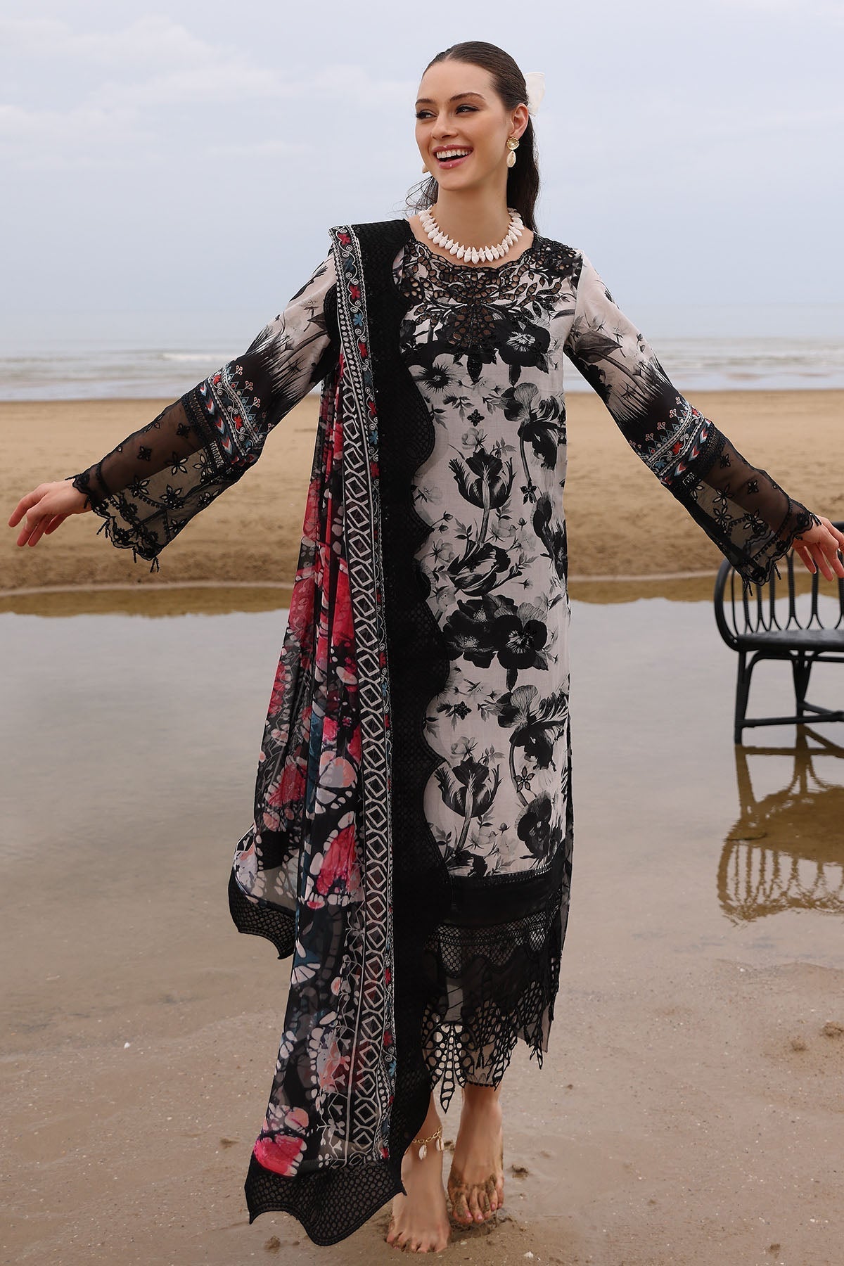 Nureh | Gardenia Embroidered Lawn 25 | NSG-175 - Official Nureh stockist in UK - Sakeena London